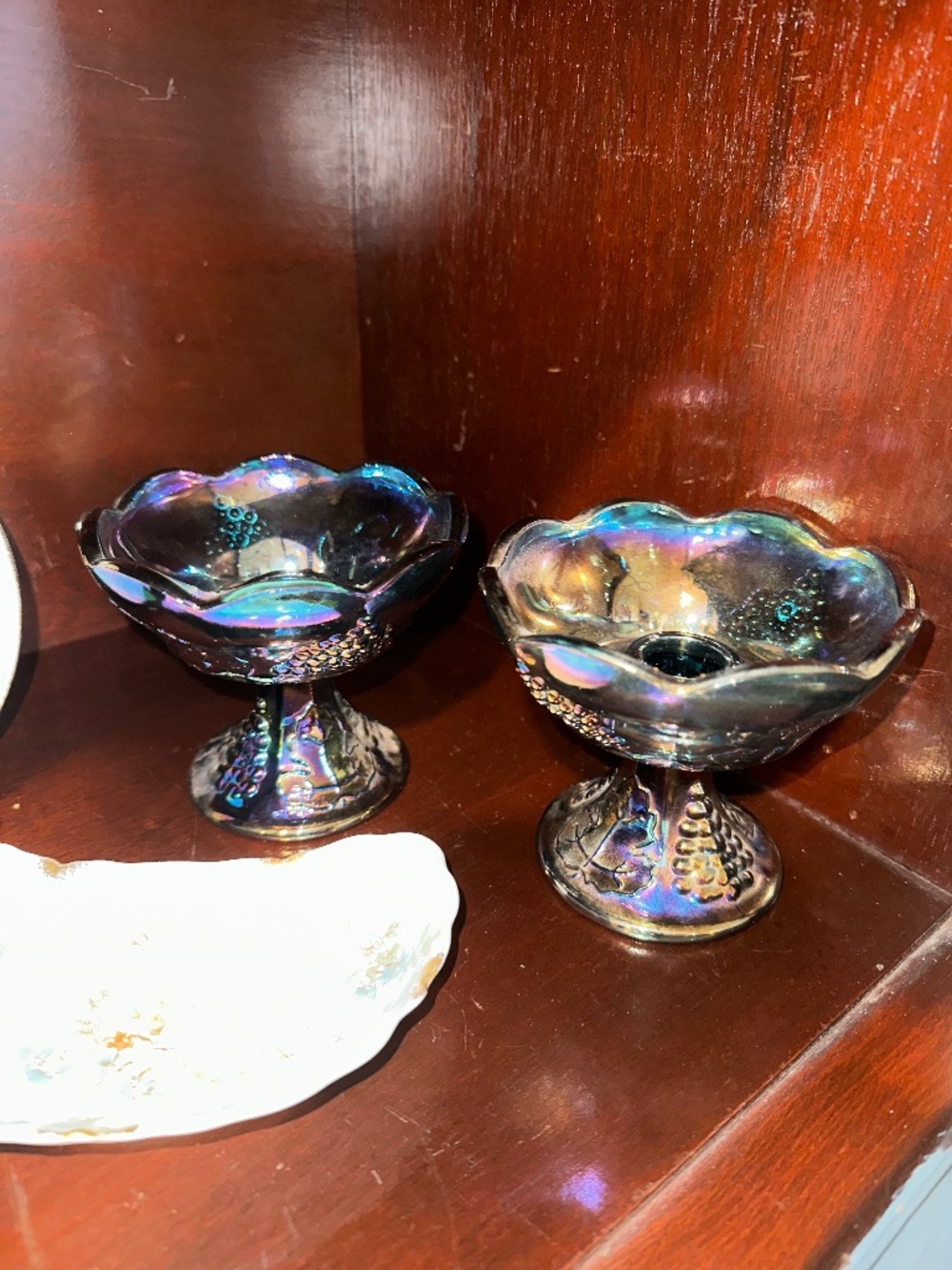 Indiana glass candle holder